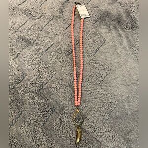 Pink Bead Stone Necklace